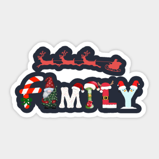 Family , Family Christmas Matching Xmas Tree,Holiday Gift. Matching Christmas Santa gift Party Sticker